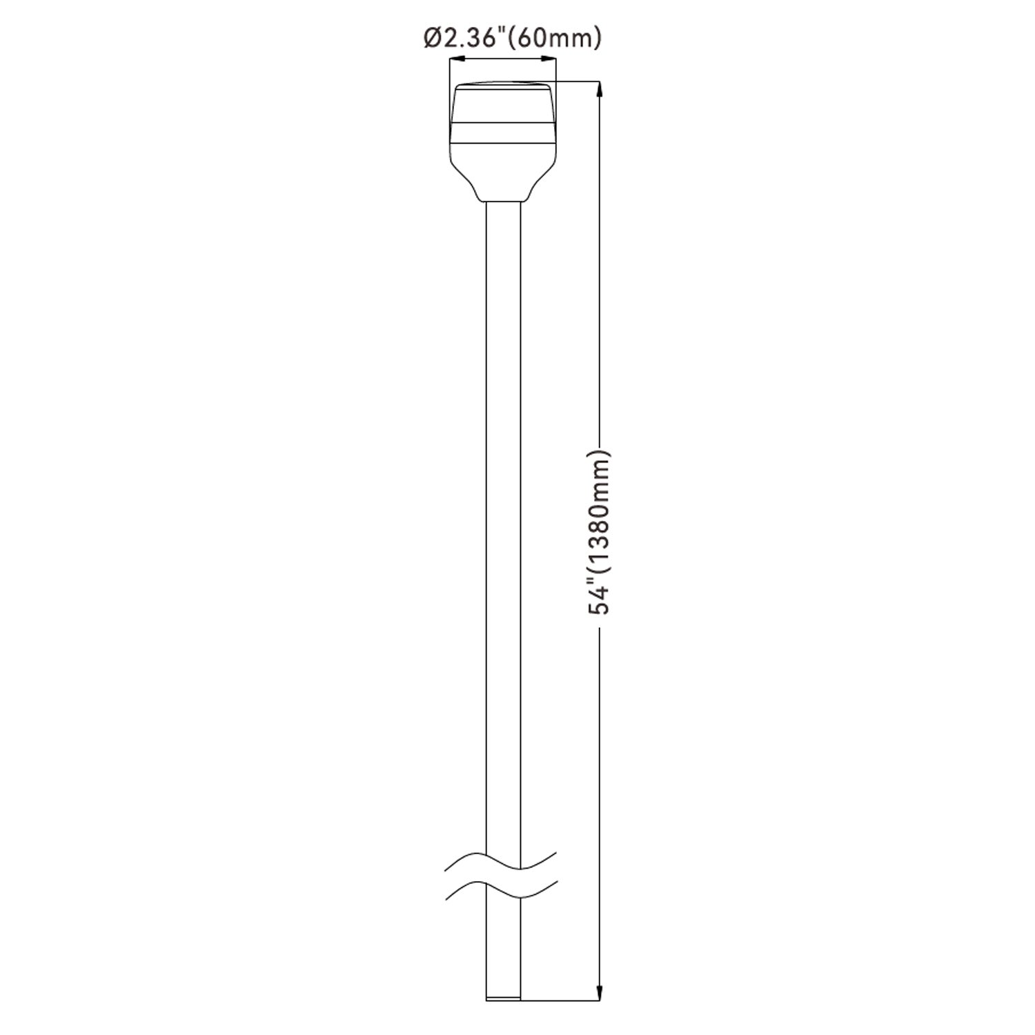 Lanternstång Led 54" Plug Sv