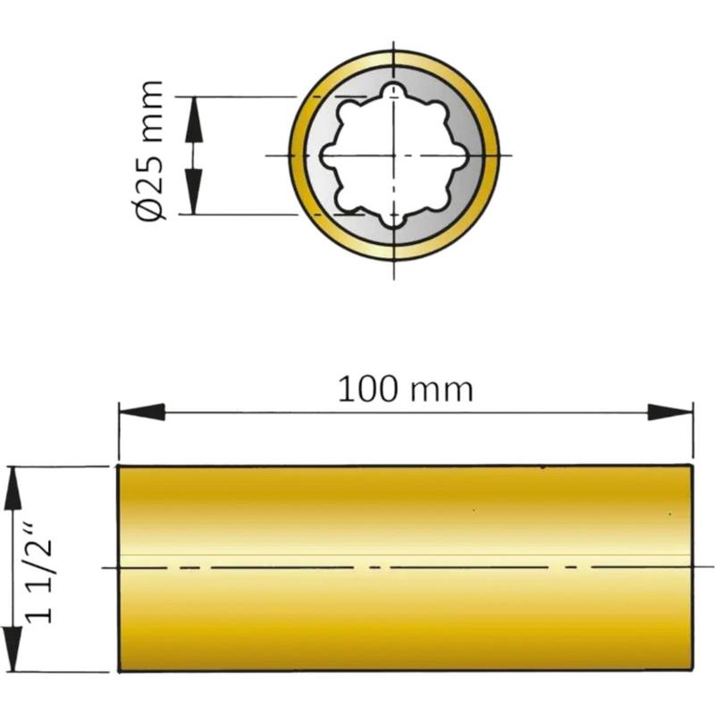 Vetus Cutlesslager  25mm 100mm