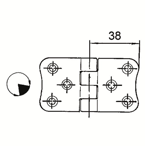 Gångjärn 38+38 Rf