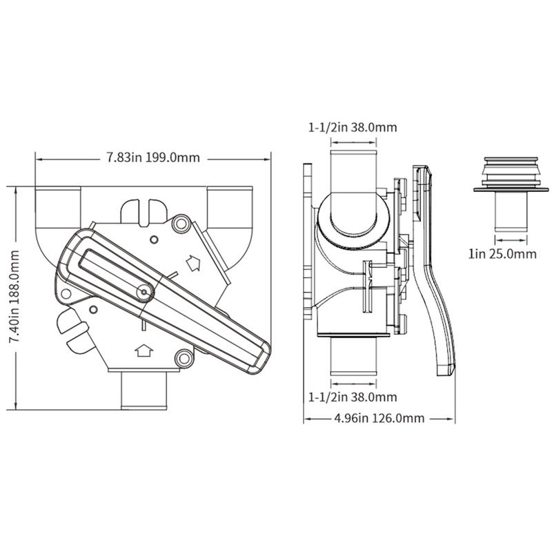 Y-ventil 25/38mm Seaflo