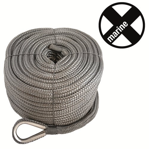 Ankarlina Flätad Grå 12mm 35m