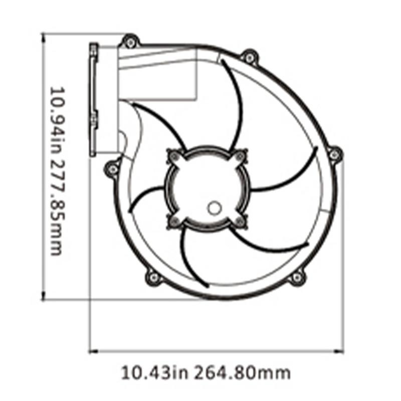 Motorrumsfläkt 12v 550m3/tim.