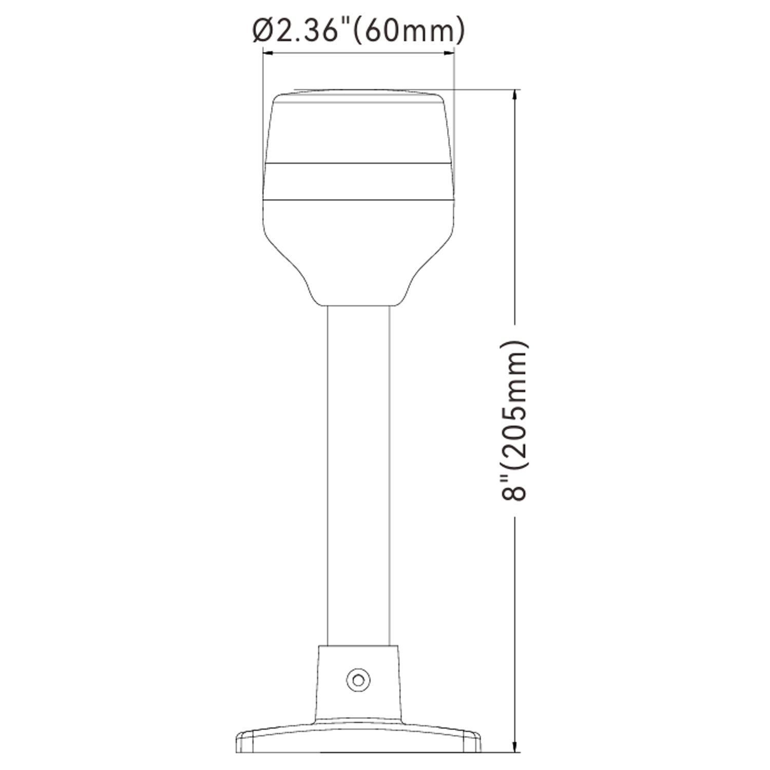 Lanternstång Led 8" Fast Sv