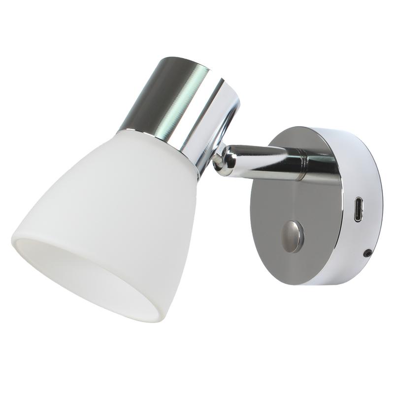 Aries Läslampa Glasskärm Usb-c