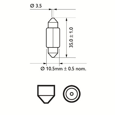 Glödlampa Spol 30mm 10w/st