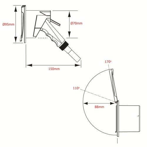 Duschsystem Infälld Rund
