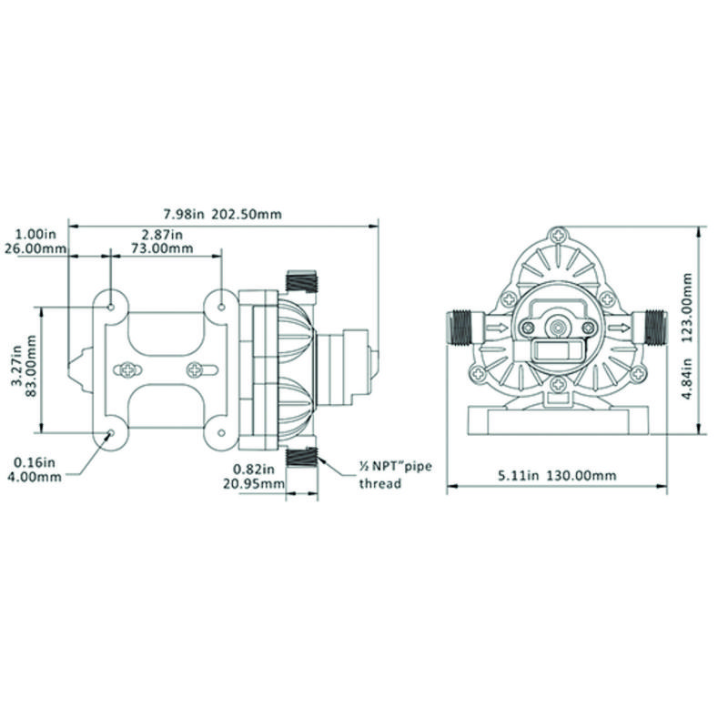 Spolpumpkit Seaflo 11,3l 12v