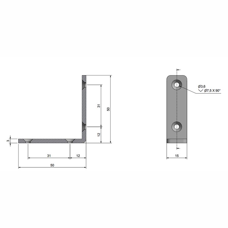 Vinkelbeslag 50x50 Rf304 Roca
