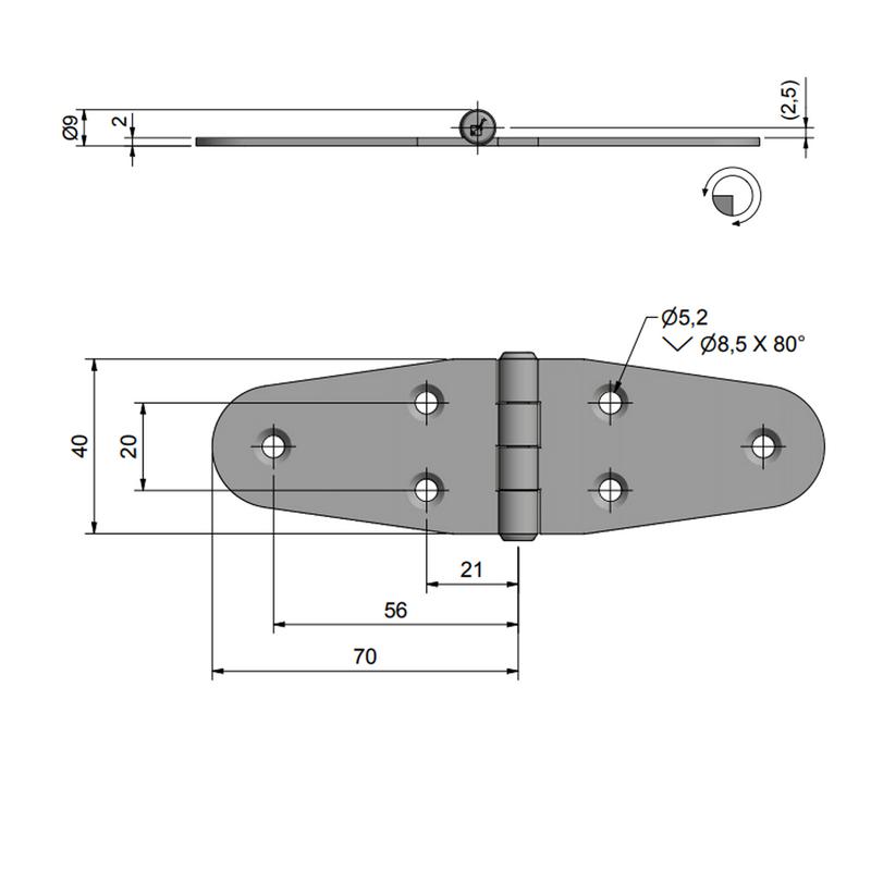 Gångjärn 40x140 Rf316 Roca