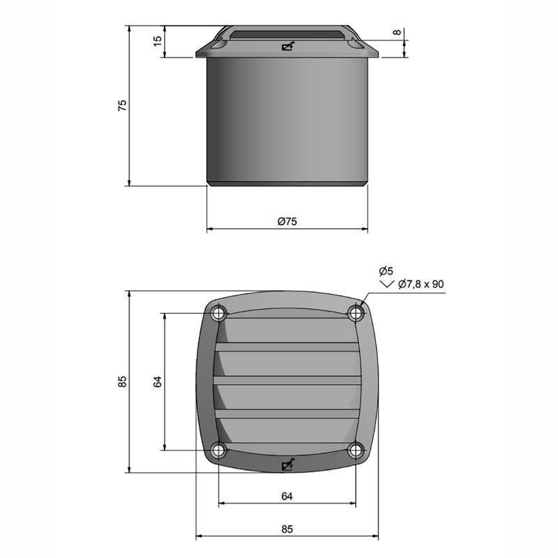 Ventilgaller 85x85 Stos V Roca
