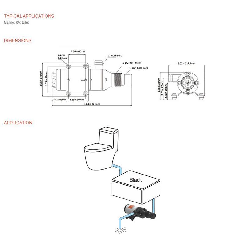 Avfallspump Seaflo 45l 12v
