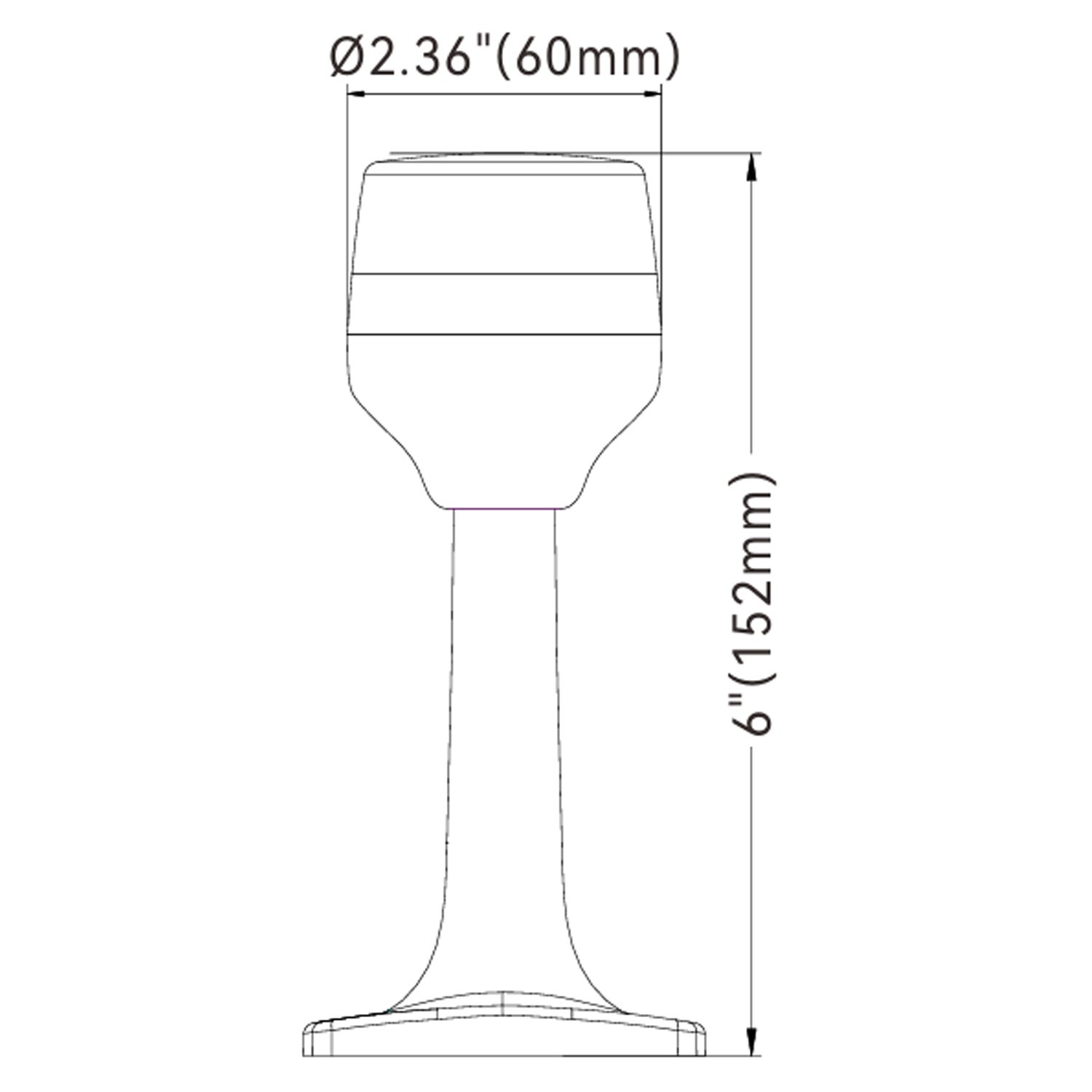 Lanternstång Led 6" Fast Sv
