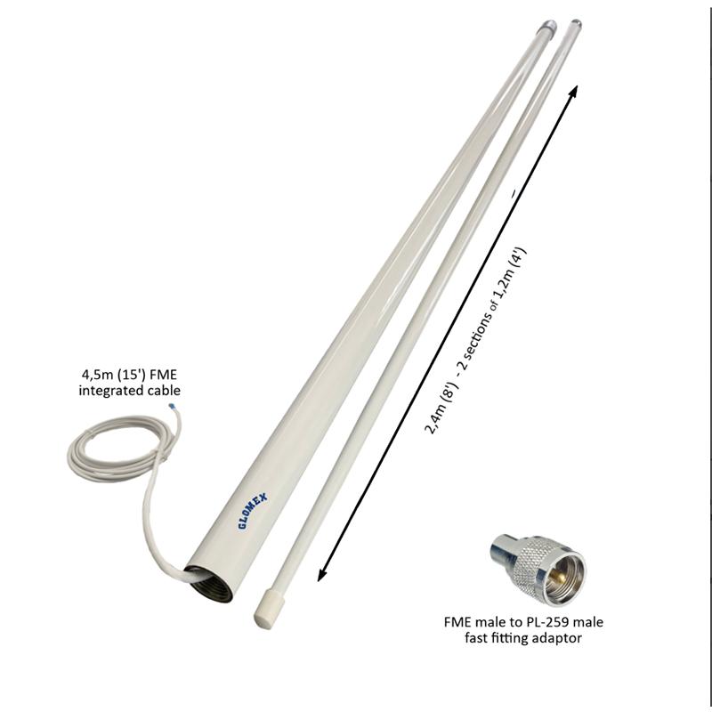 Vhf Antenn Motorbåt 2,4m/4,5 V