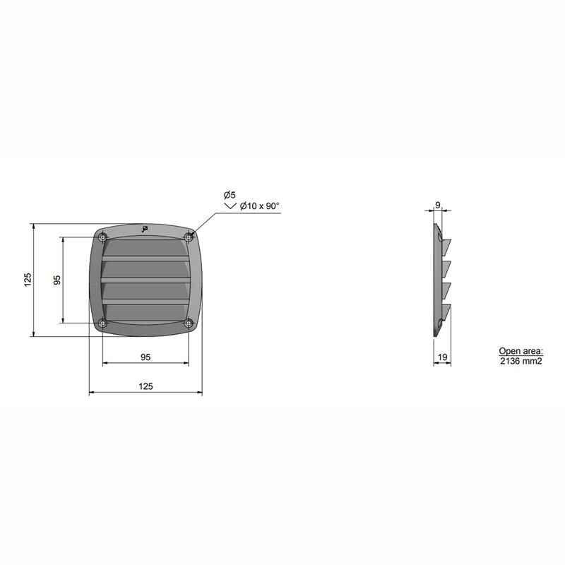 Ventilgaller 125x125 Sv Roca