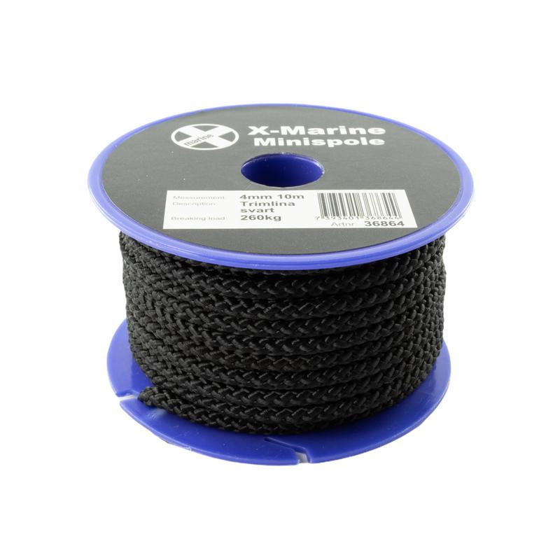 Minispole 4mm 10m Svart